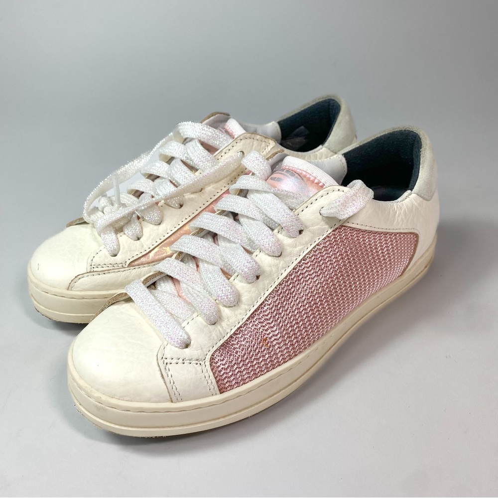 P448 John Silhouette Leather Metallic Sneakers SZ 36 6 6.5